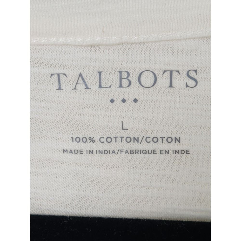 Talbots, Large, Cotton, Top,‎ Crochet, Cut-Out Accent, Ivory - Picture 2 of 4